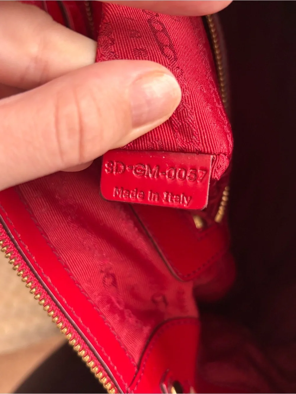 Céline Lirine Red Patent Leather Satchel Handbag